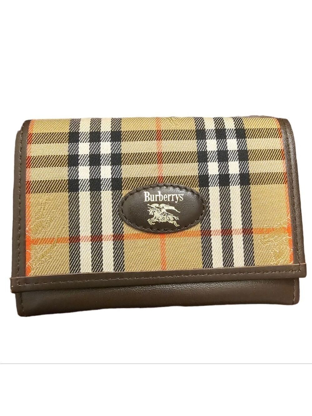 Burberrys Vintage Haymarket Check Card Holder / Wallet, Like New